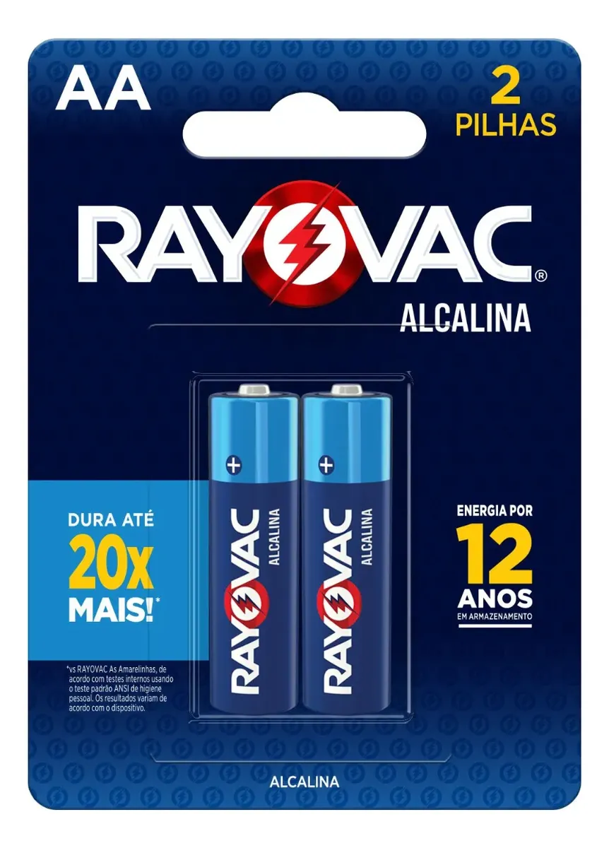 Pilha Alcalina Aa com 2 Unidades Rayovac