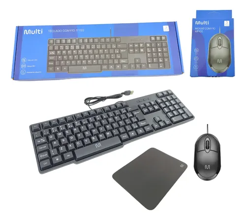 Kit Periféricos Mouse Teclado Adaptador Multilaser