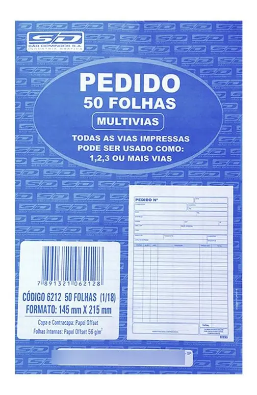 Pedido 1/18 com 50 Folhas Impressas sem Duplicata