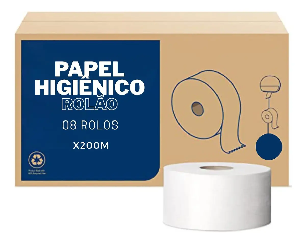 Papel Higiênico Rolão Branco 220 M