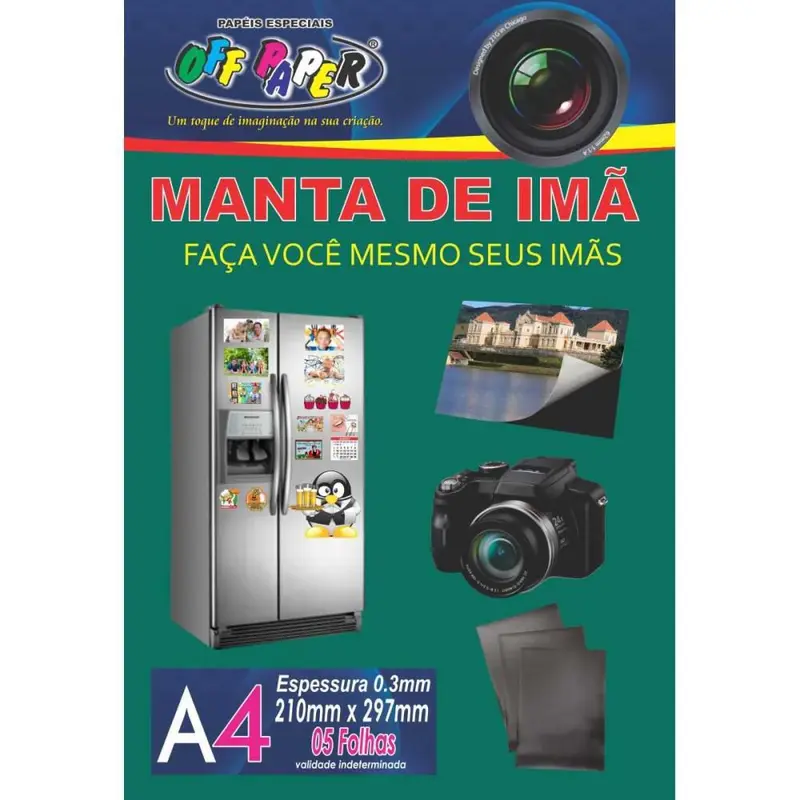 Placa Imantada A4 sem Adesivo com 5 Unidades Off Paper