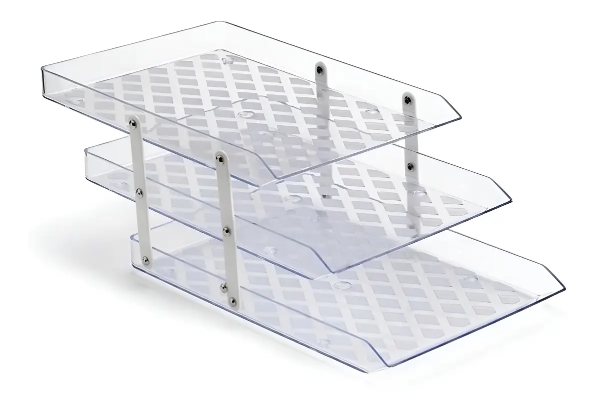 Caixa Correspondência Acrílica Articulada Tripla Cristal Slim Maxcril