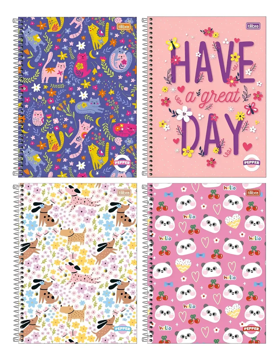 Caderno Espiral Universitário Capa Dura 80 Folhas Feminino Tilibra